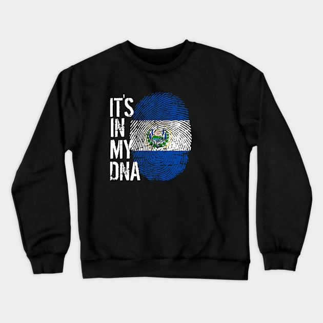 El Salvador Flag Fingerprint My Story DNA Salvadorian Crewneck Sweatshirt by Your Culture & Merch